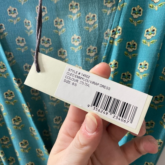 Rolla’s | NWT small Emmylou Wrap Dress in Teal - Picture 7 of 10